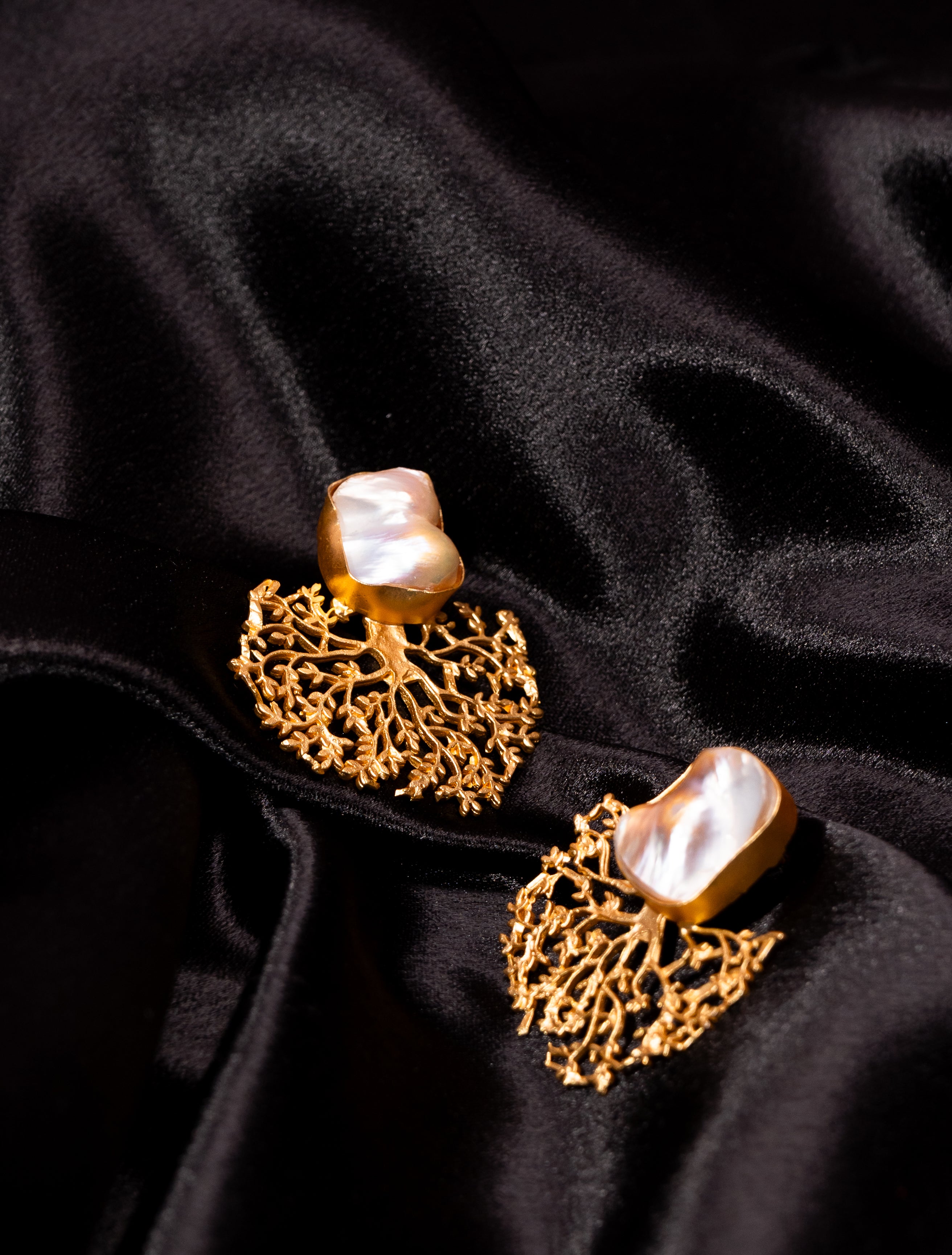 Mohanna's Eternal Coral Lustre Earrings