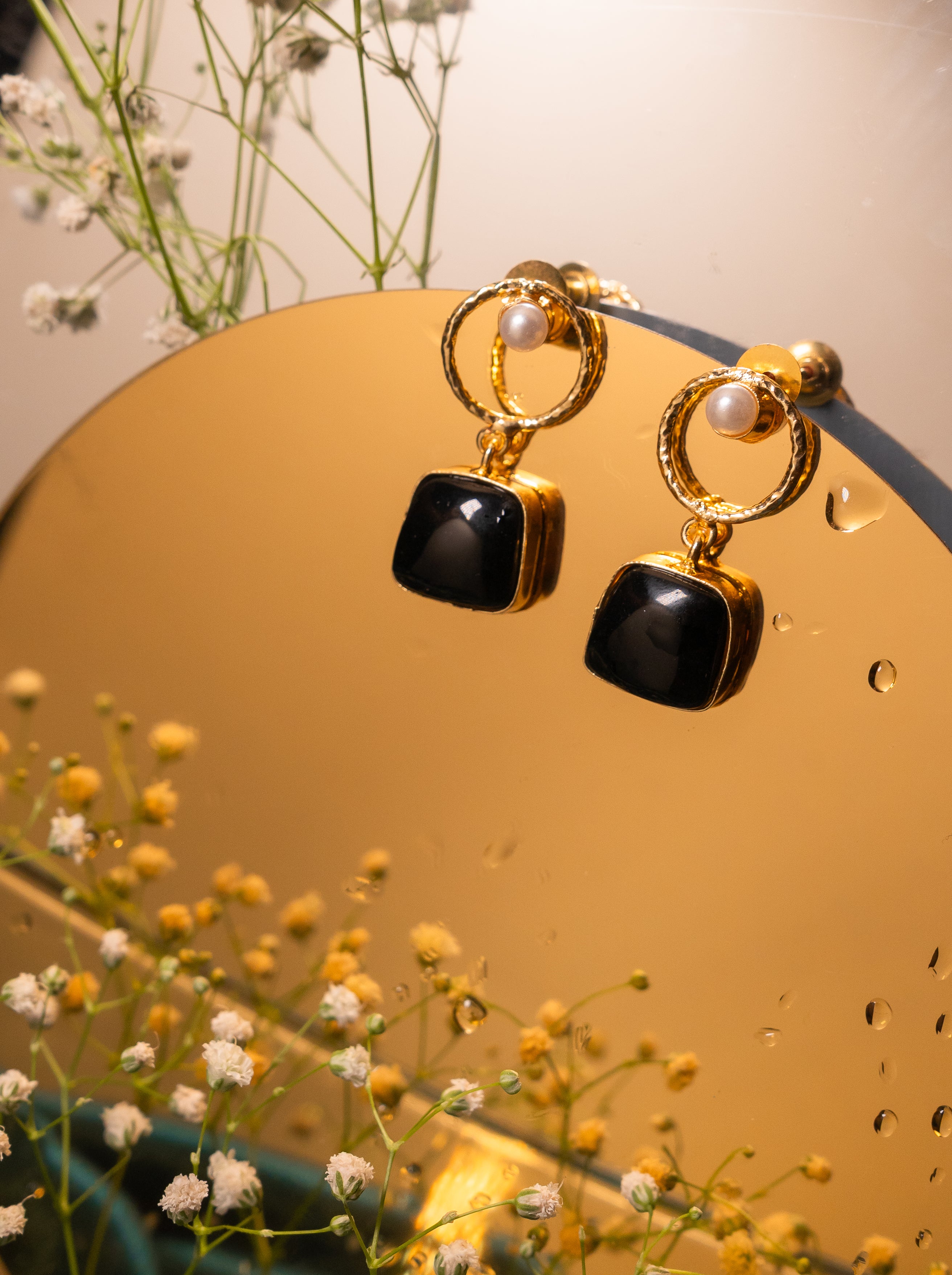Mohanna’s Halo Gemstone Drop Earrings