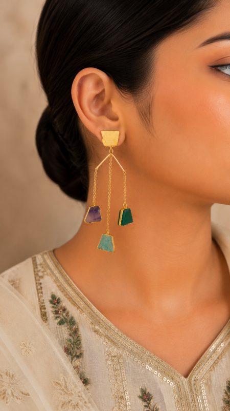4 Dancing Stone Earring