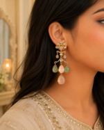 Polki Pastel Stone Jhumka - Image 2